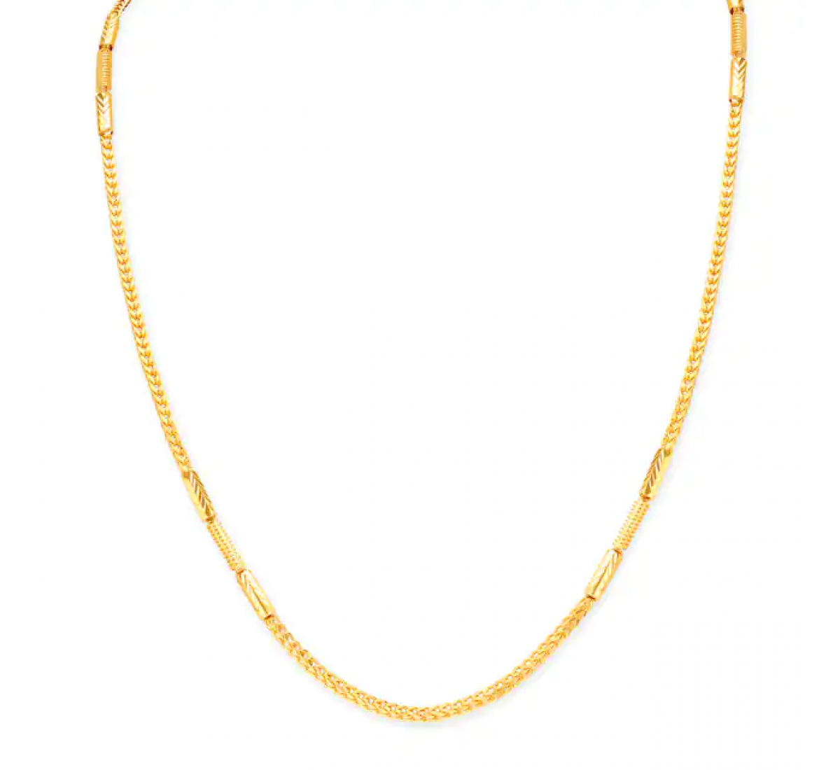 Spiral Carvings Gold Chain