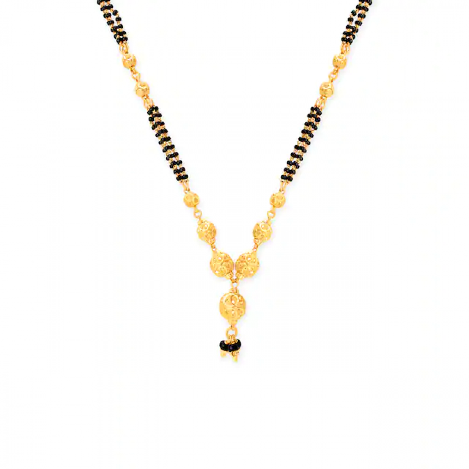 Carved Beads Gold Mangalsutra