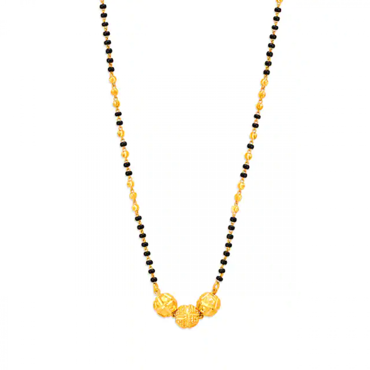 Carved Sphere Gold Mangalsutra