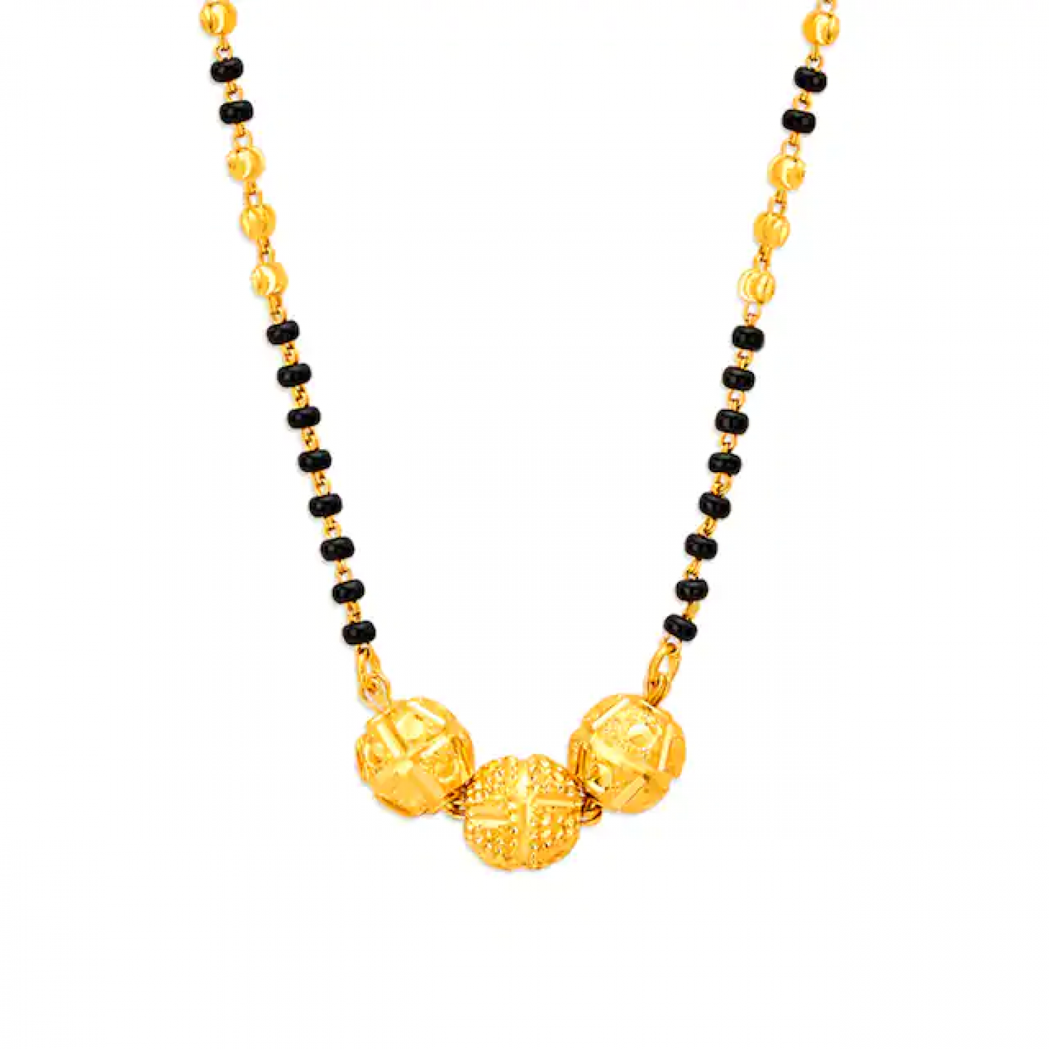 Carved Sphere Gold Mangalsutra