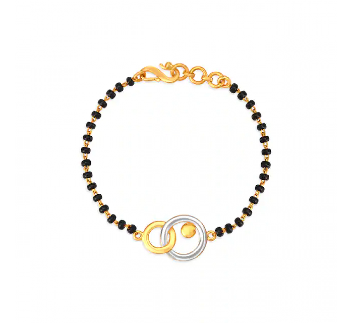 Black Beads Gold Bracelet