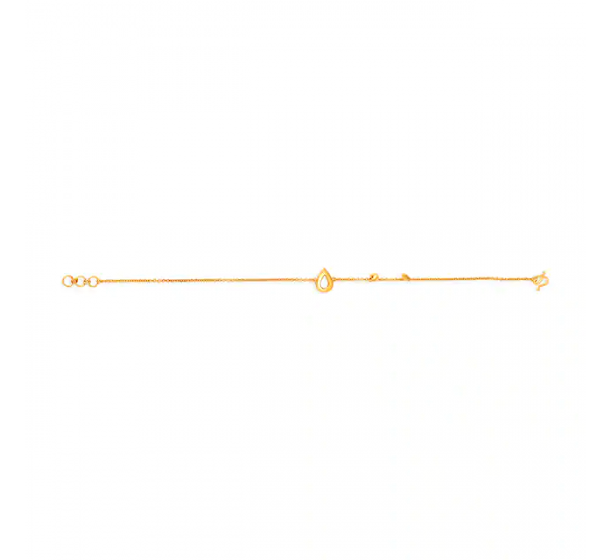 Fancy Teardrop Gold Bracelet
