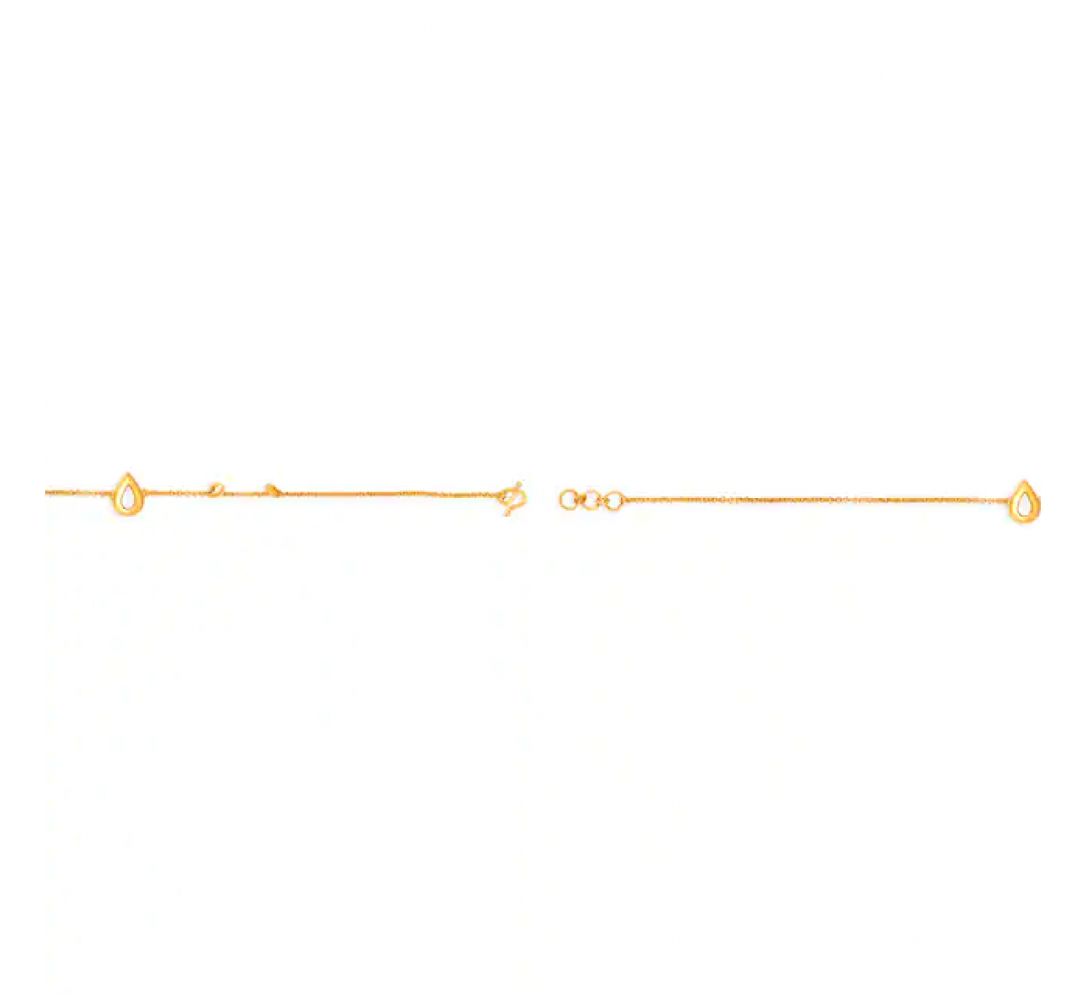 Fancy Teardrop Gold Bracelet