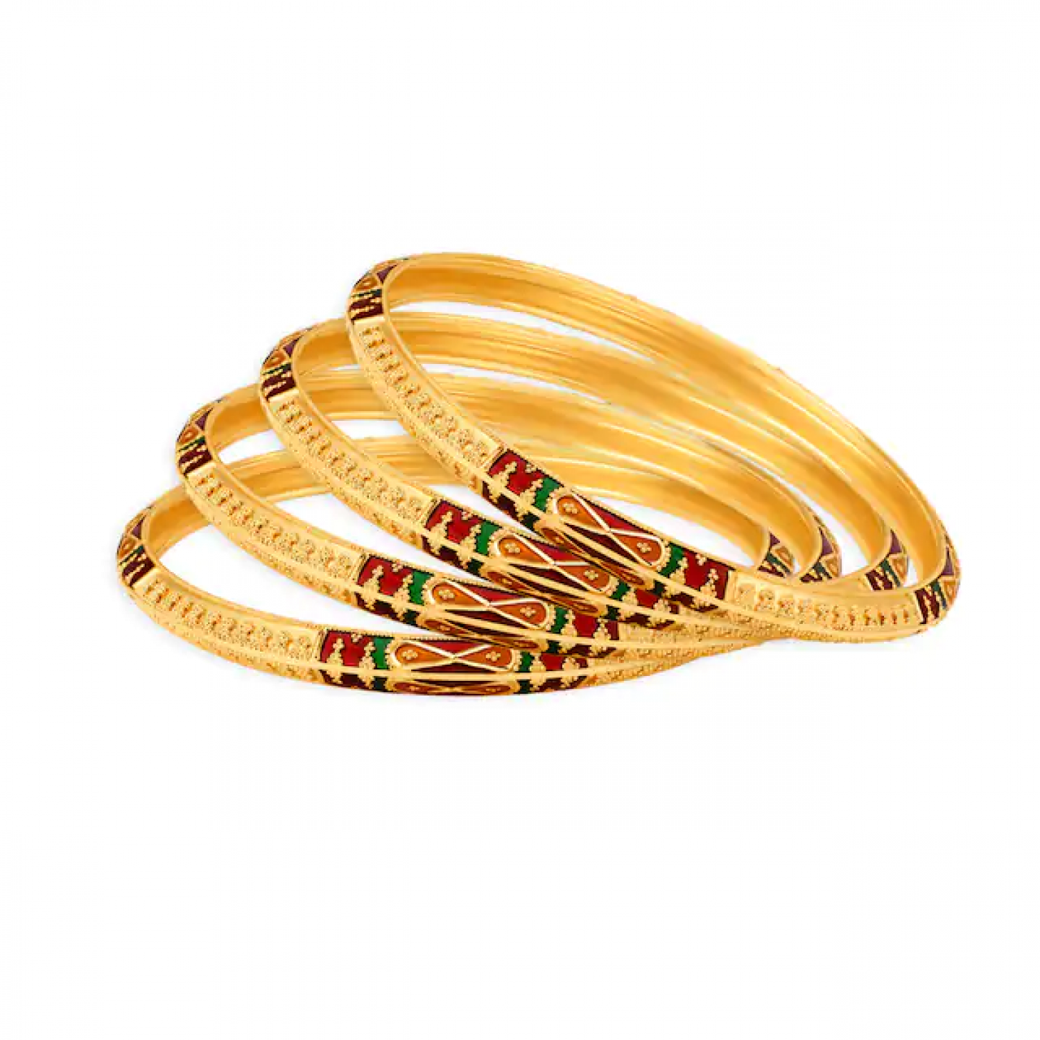 Stylish Textured Gold Bangles