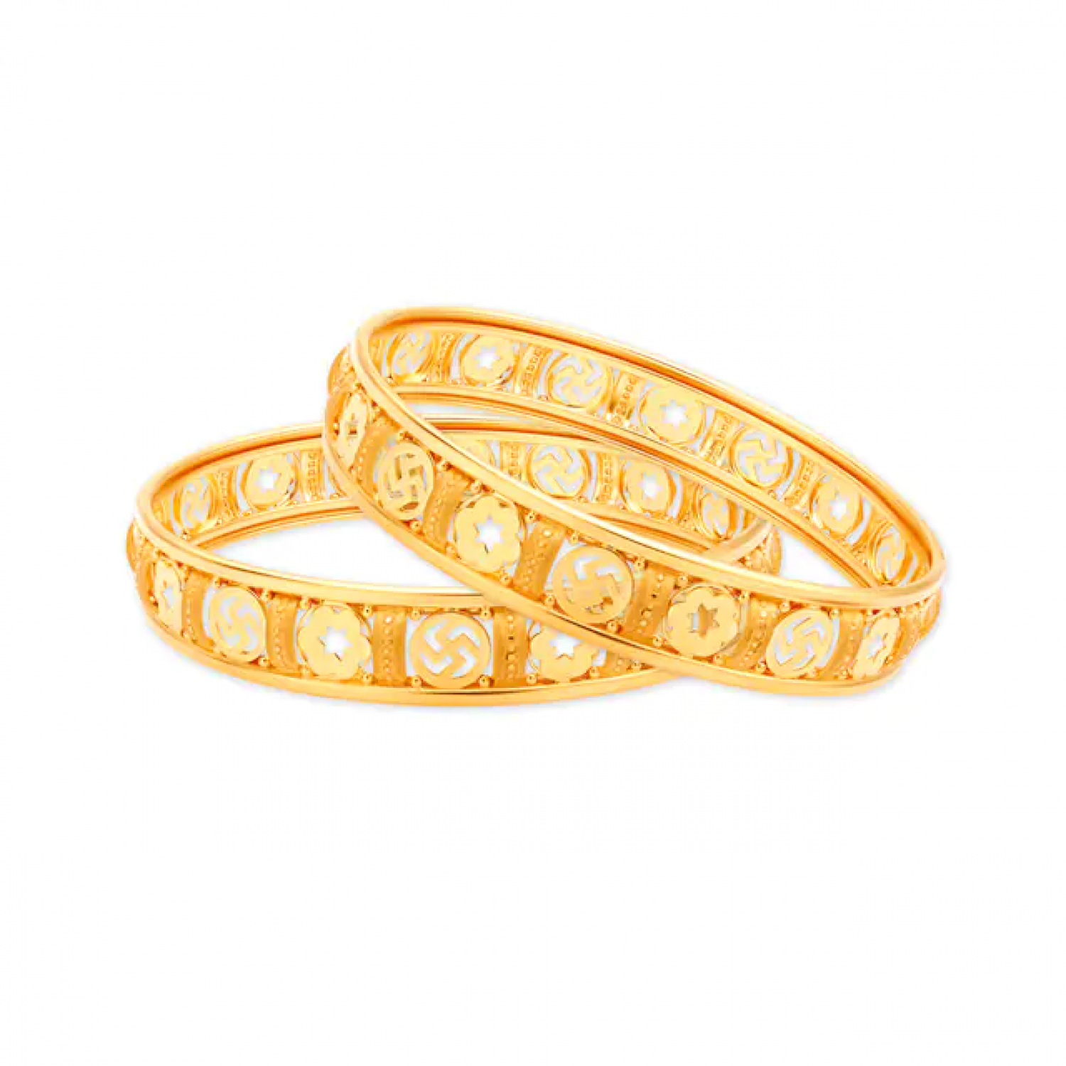 Opulent Swastika Gold Bangles
