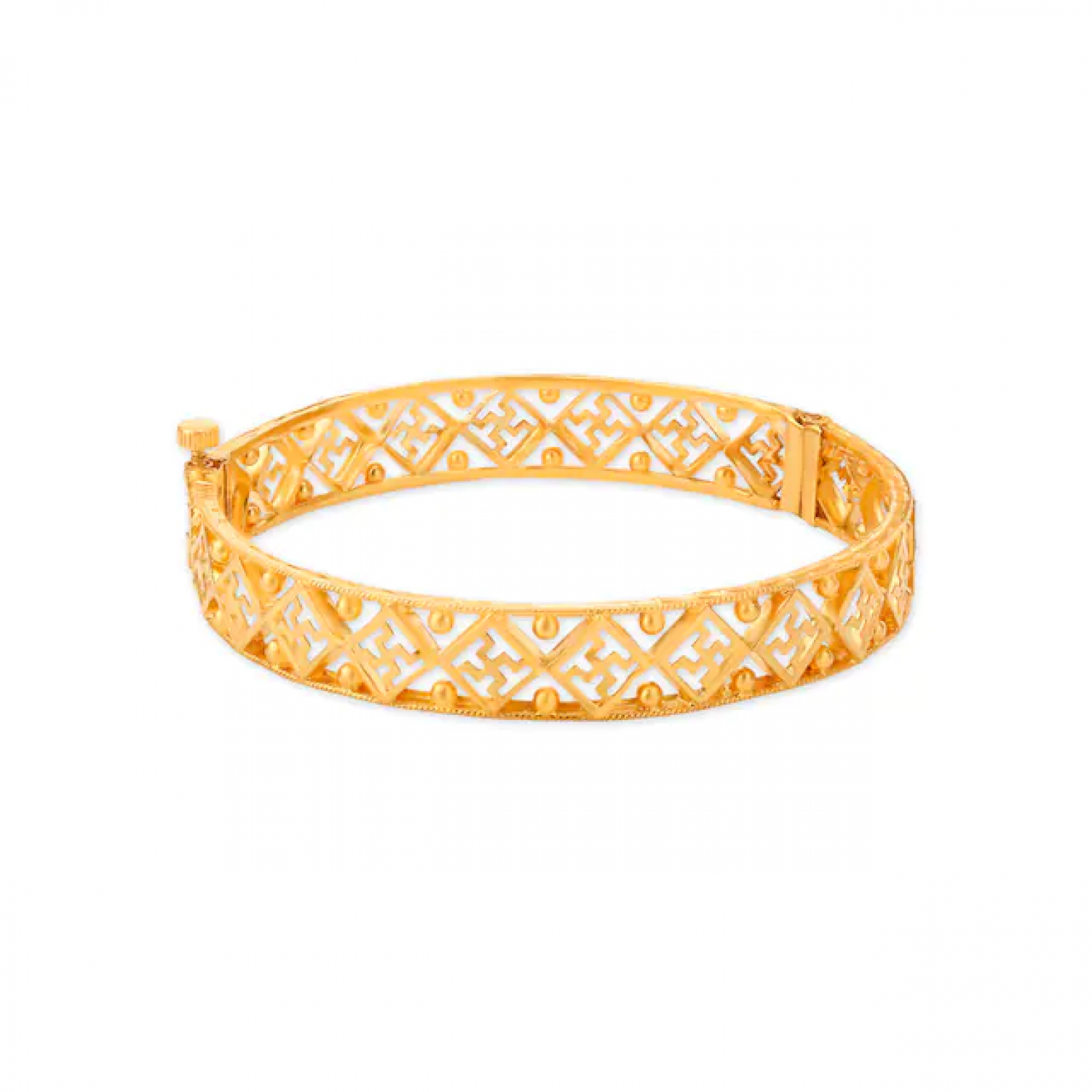 Mesh Swastika Gold Bangles