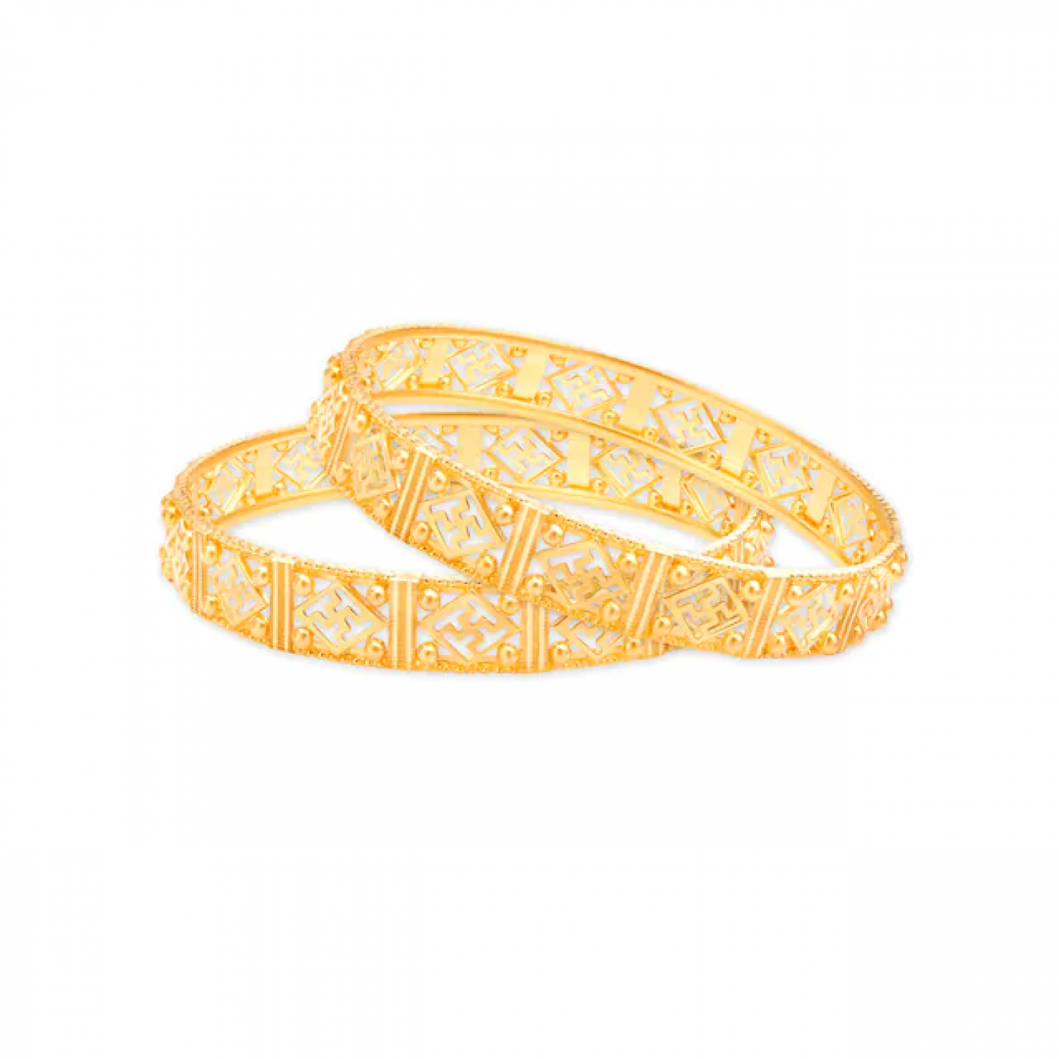 Nava Swastika Gold Bangles