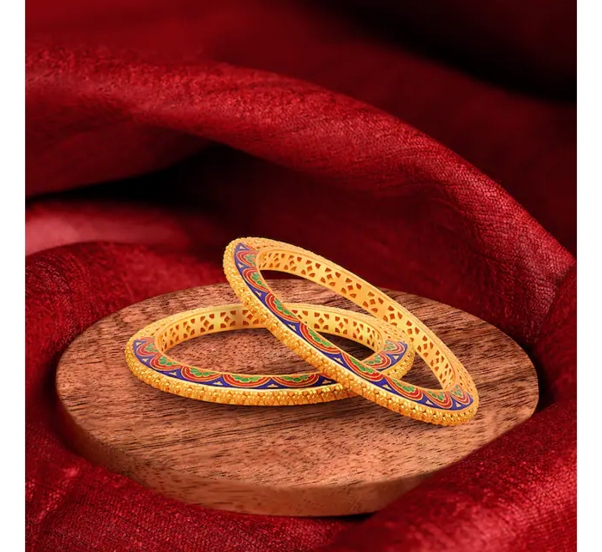 Enamel Colourful Gold Bangles