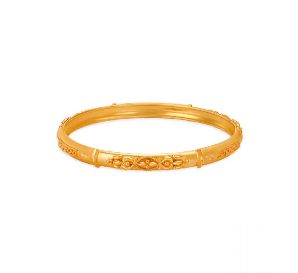 Carved Bead Fancy Gold Bangles