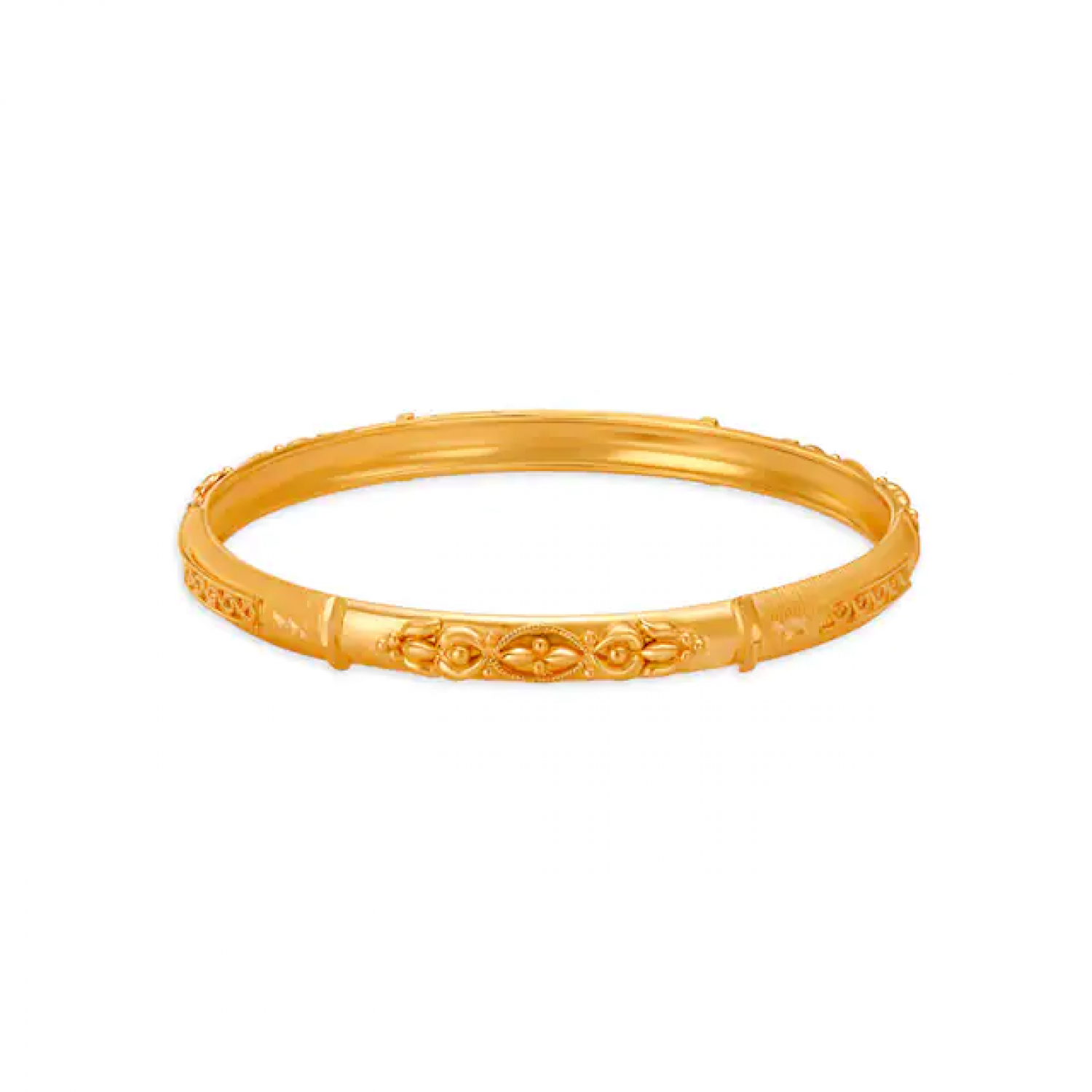 Carved Bead Fancy Gold Bangles