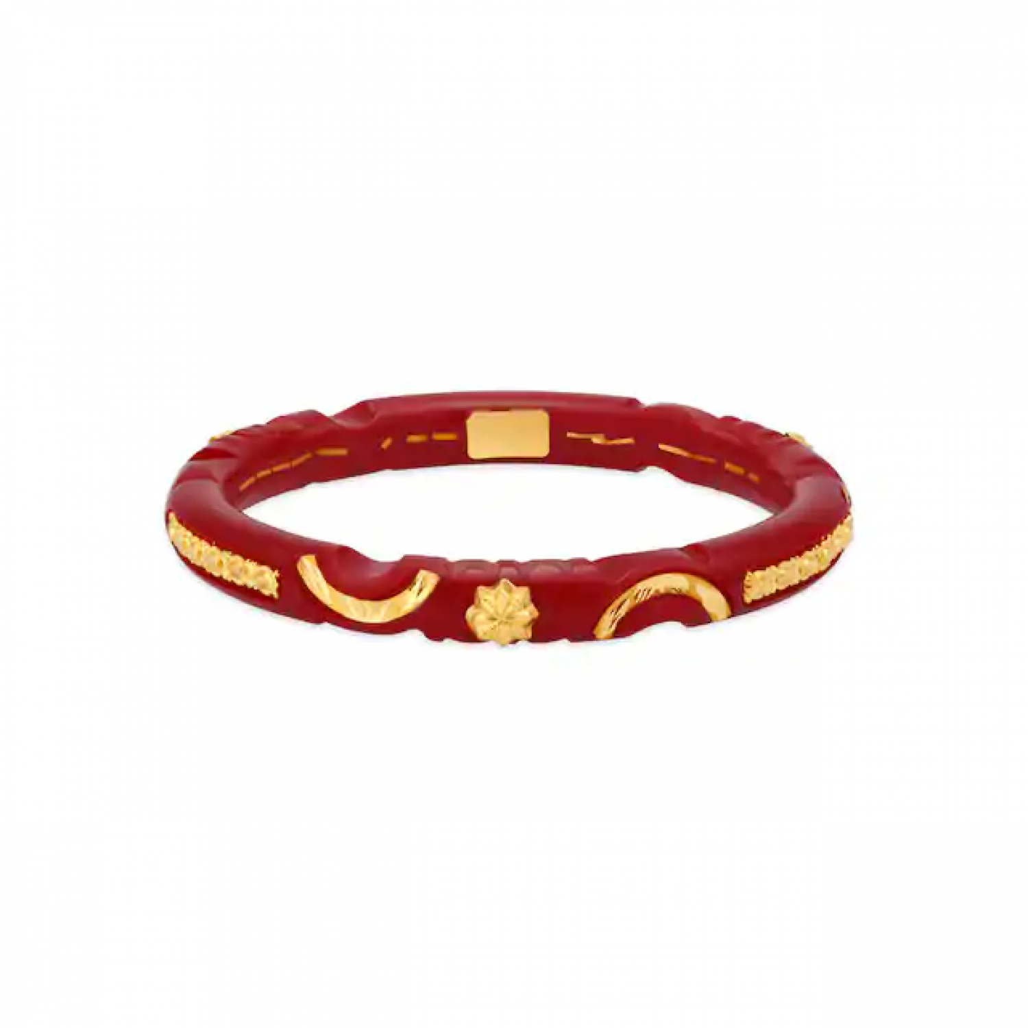 Radiant Leaf Gold Pola Bangles
