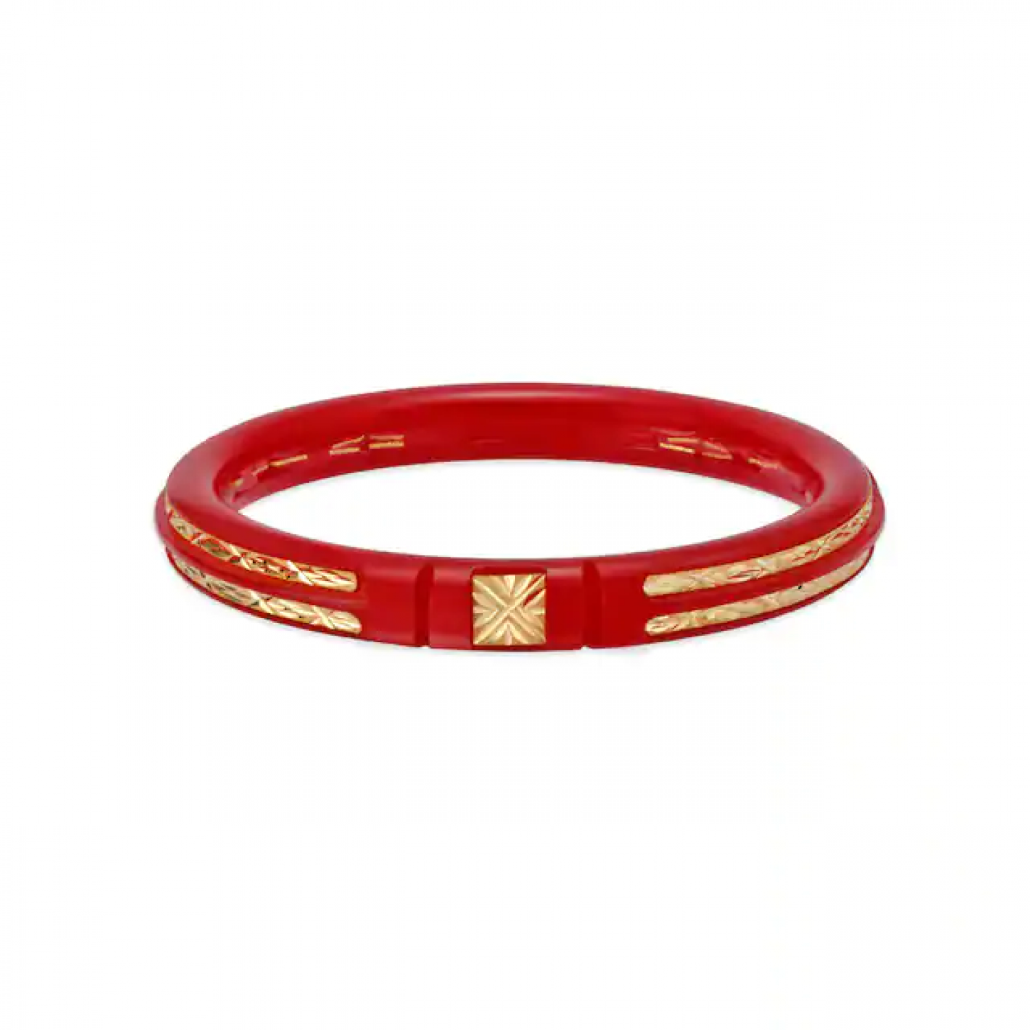 Carved Gold Motif Pola Bangles