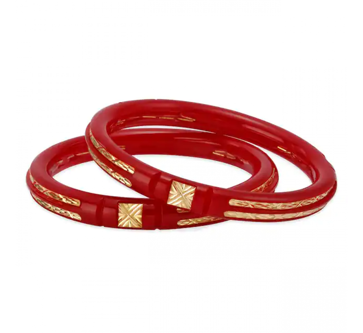 Carved Gold Motif Pola Bangles