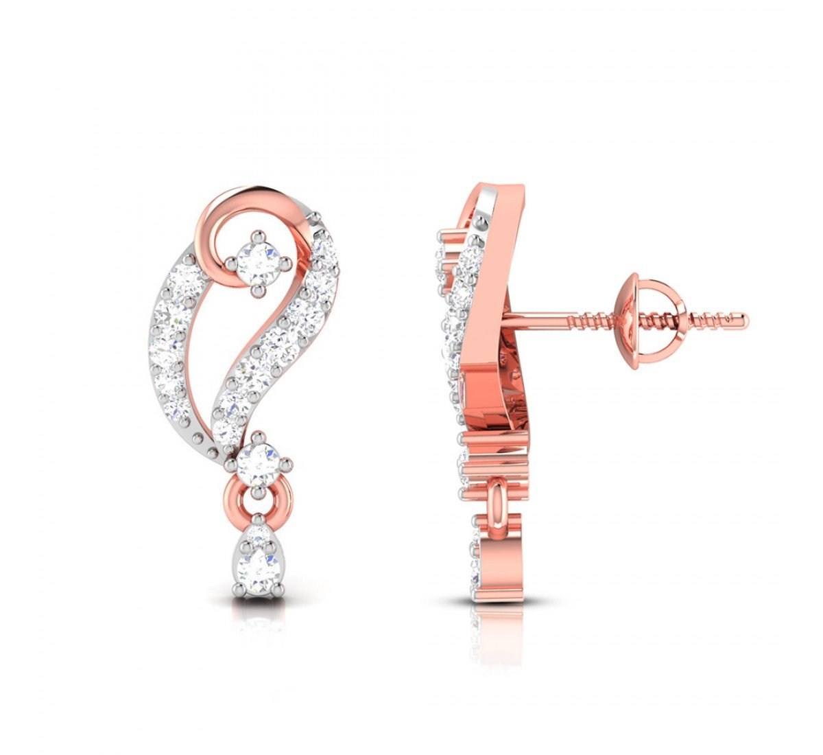Jeus Gold Diamond Earrings