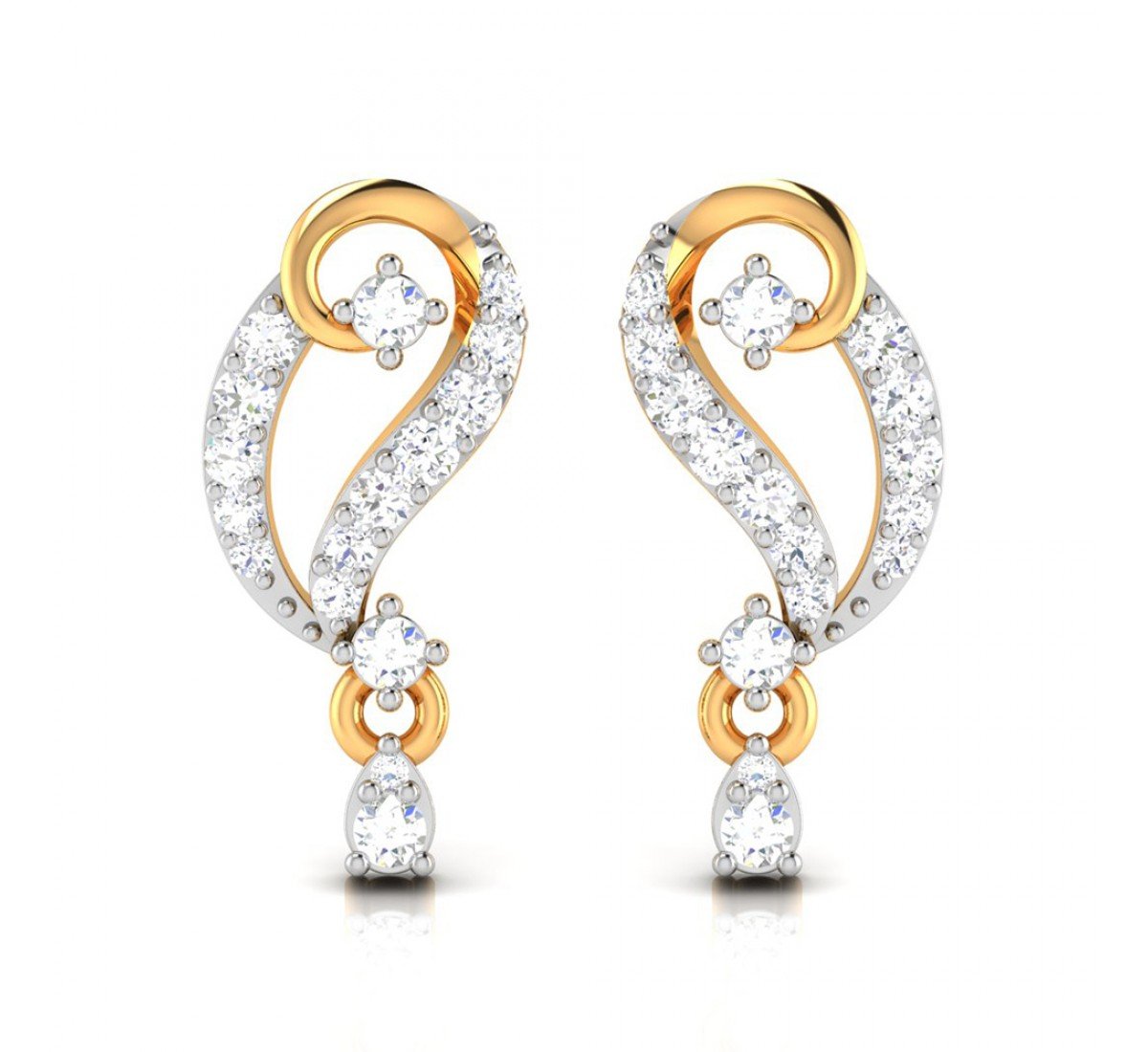 Jeus Gold Diamond Earrings