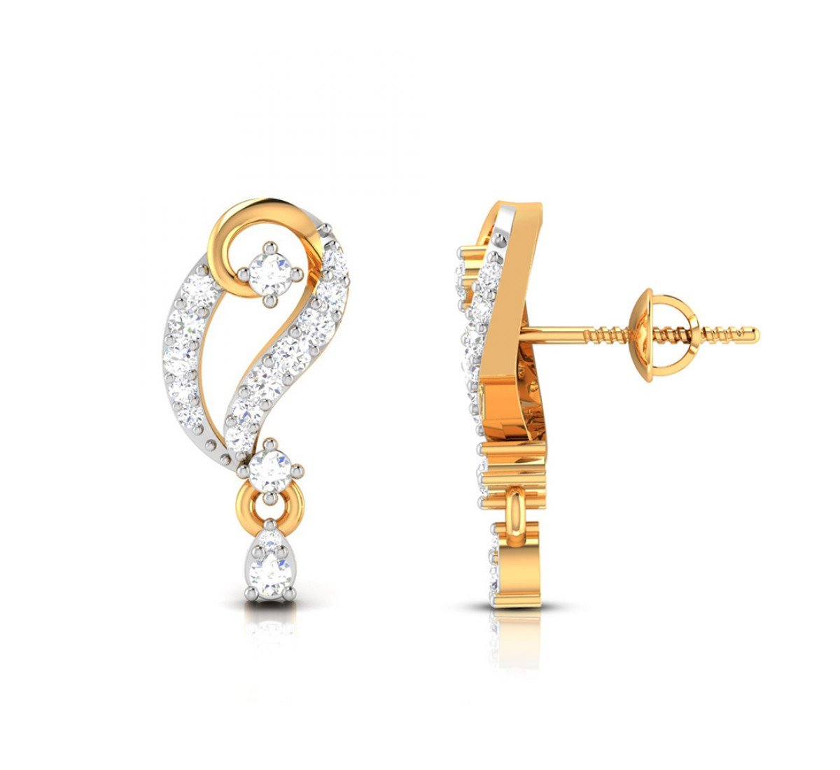 Jeus Gold Diamond Earrings