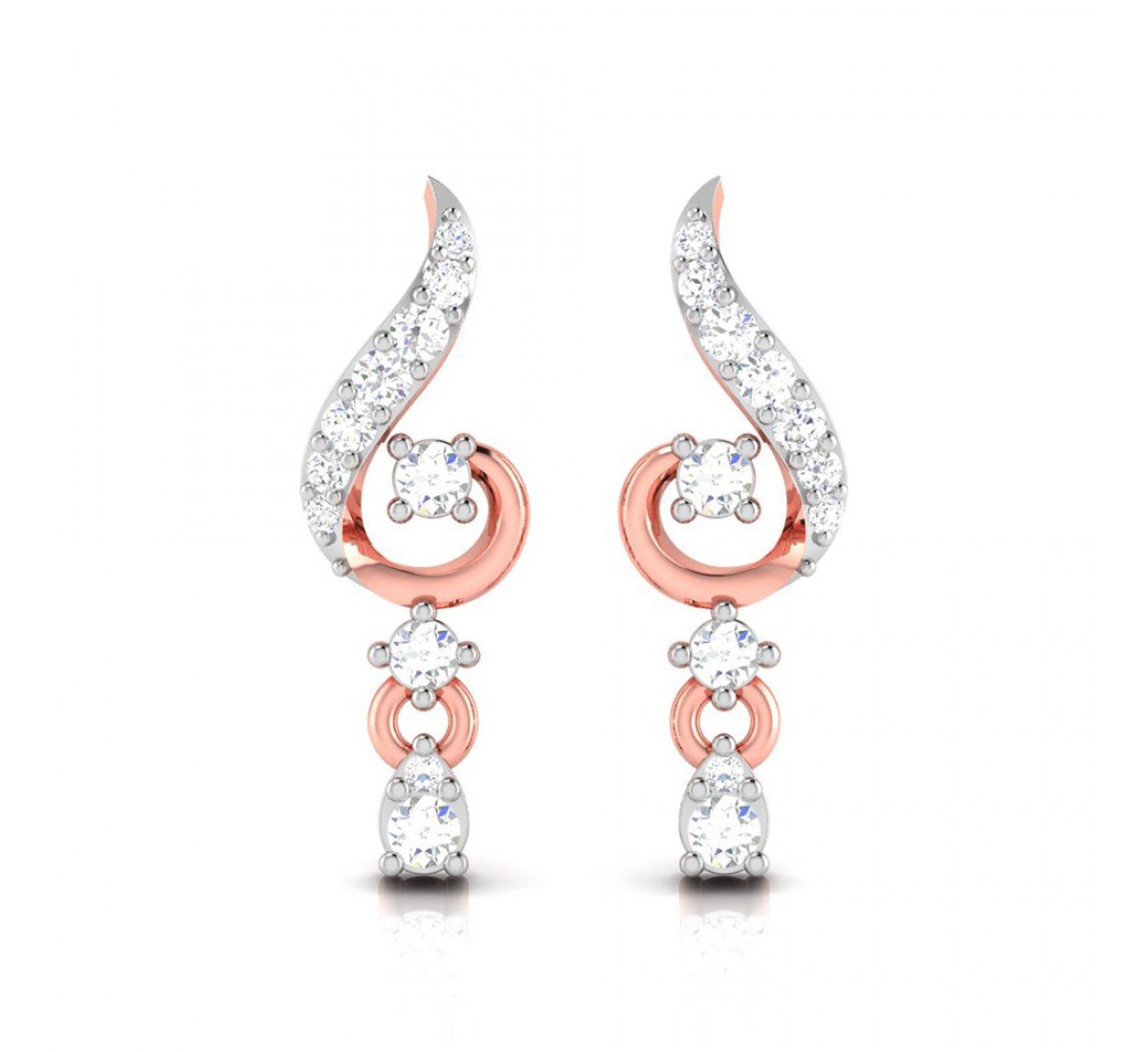 Falling Tulip Diamond Earrings