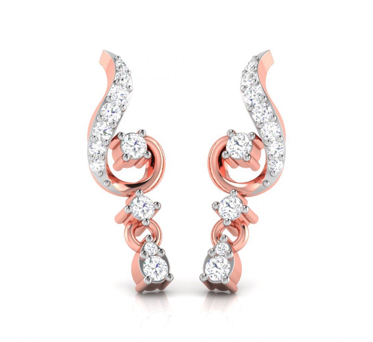 Falling Tulip Diamond Earrings