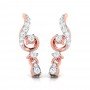 Falling Tulip Diamond Earrings