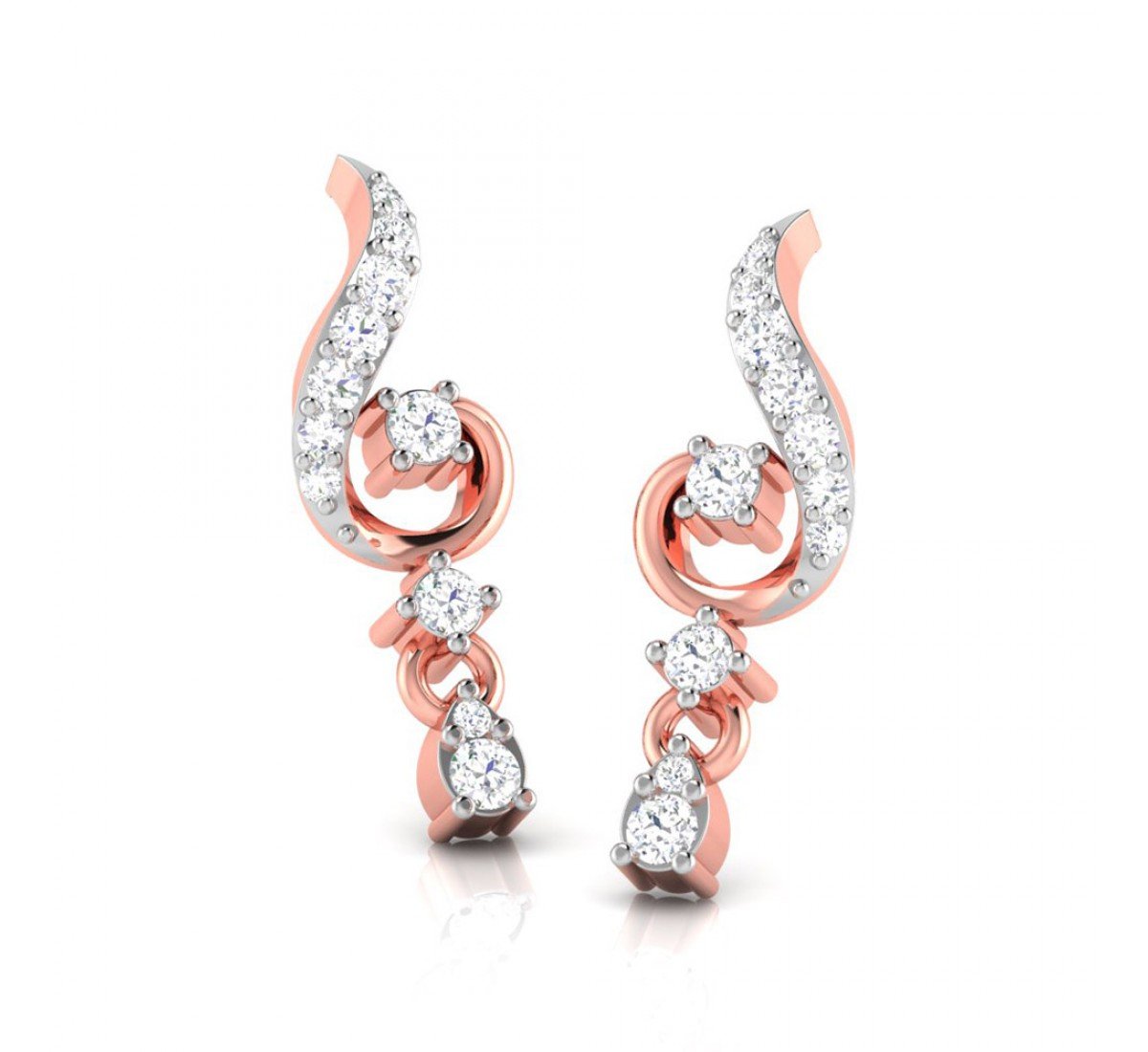Falling Tulip Diamond Earrings
