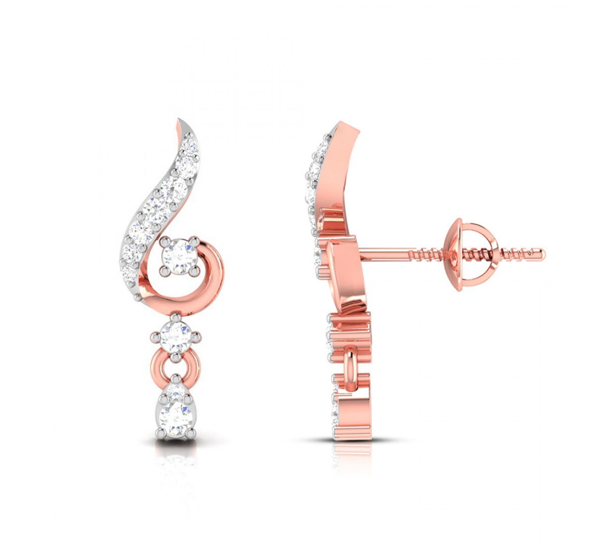 Falling Tulip Diamond Earrings