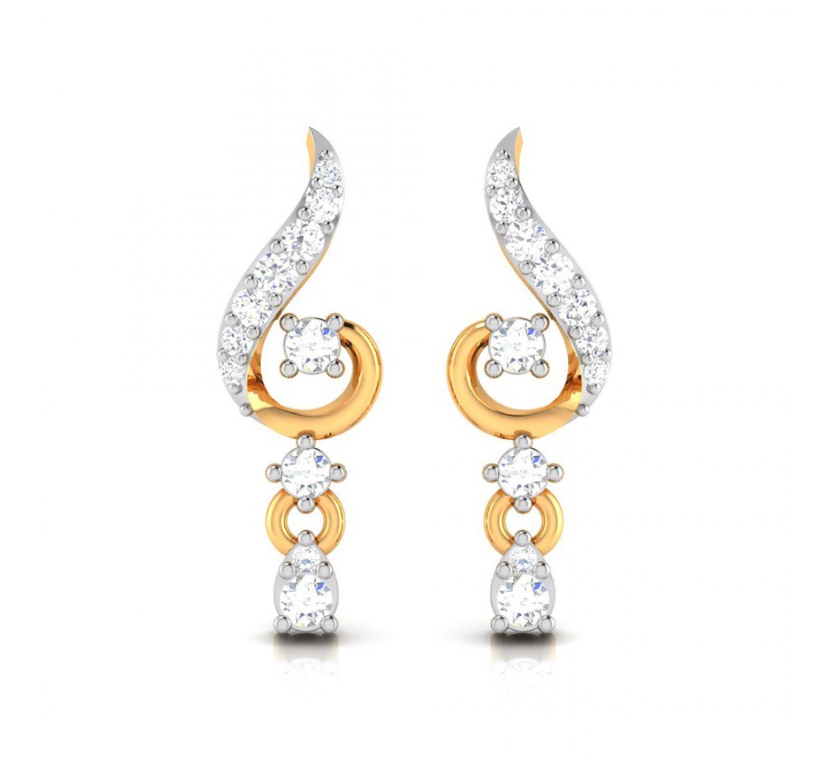 Falling Tulip Diamond Earrings