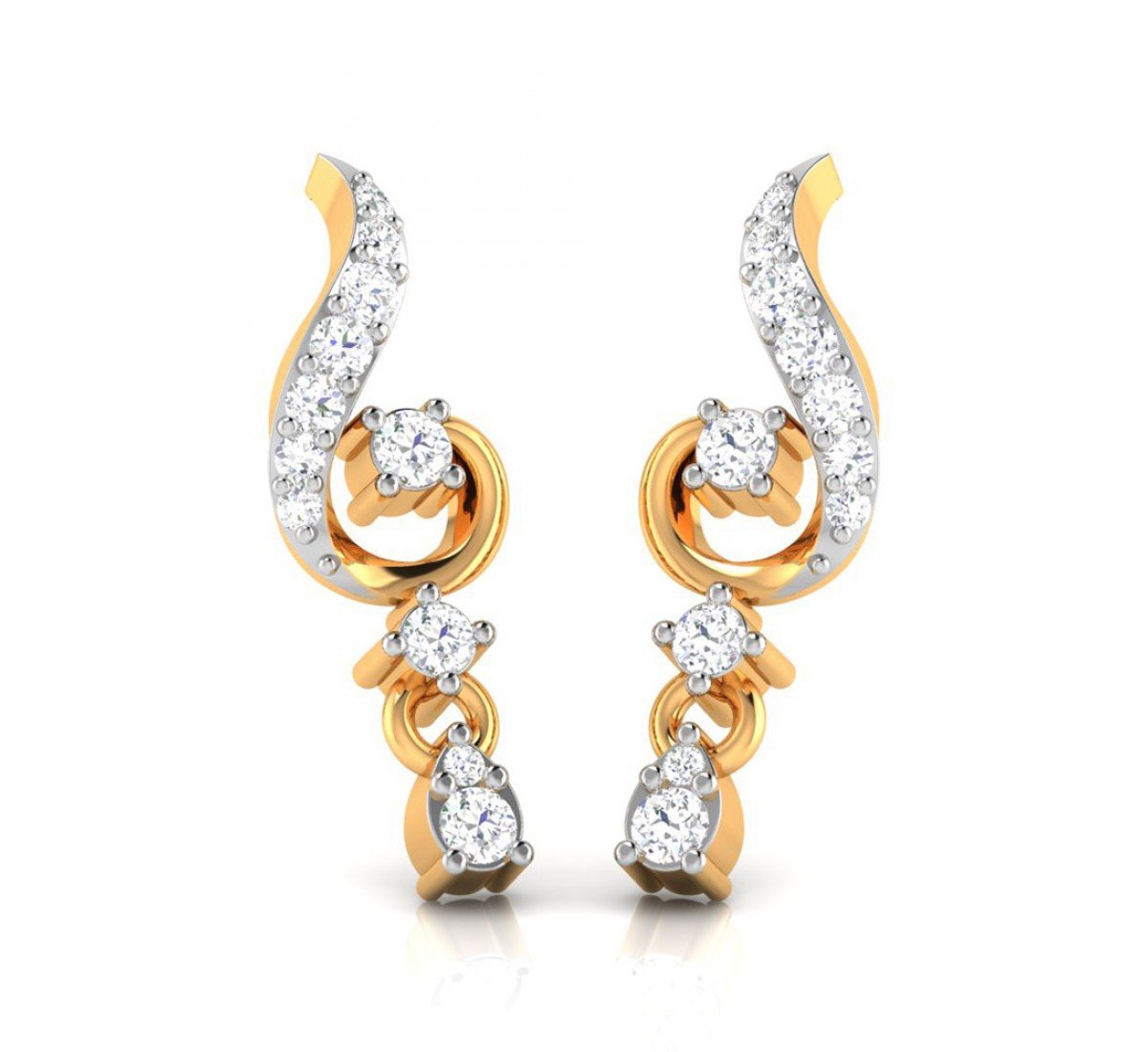 Falling Tulip Diamond Earrings