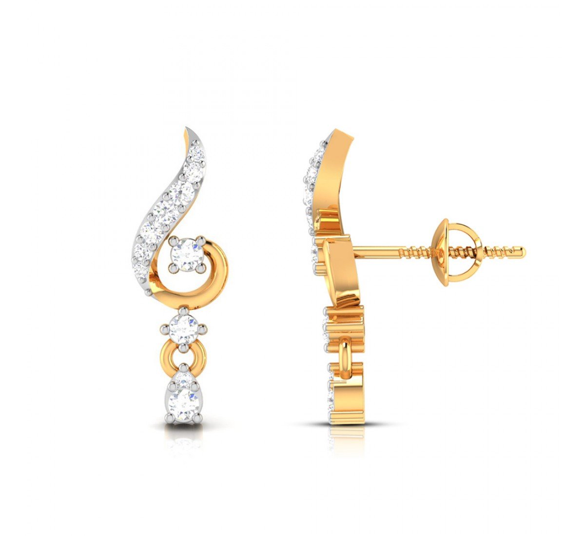 Falling Tulip Diamond Earrings