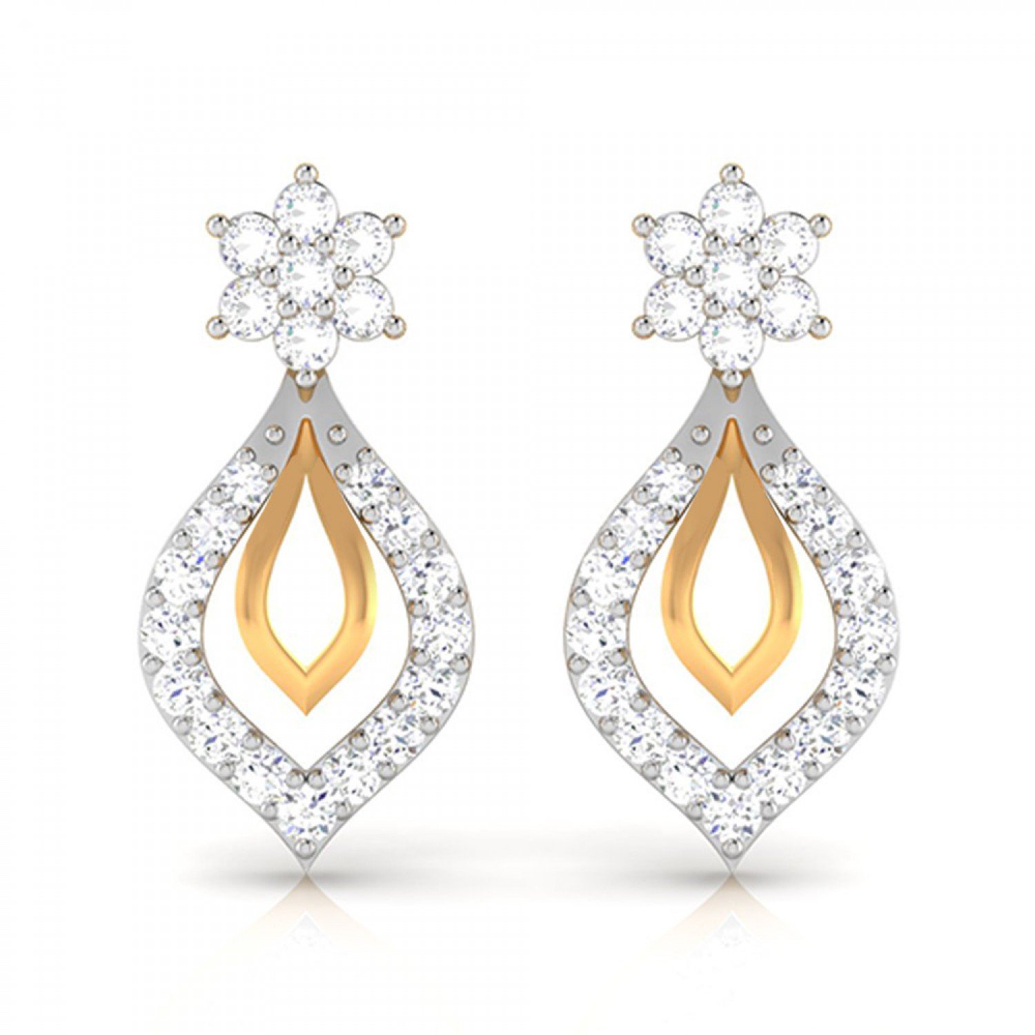 Pansy Gold Diamond Earrings
