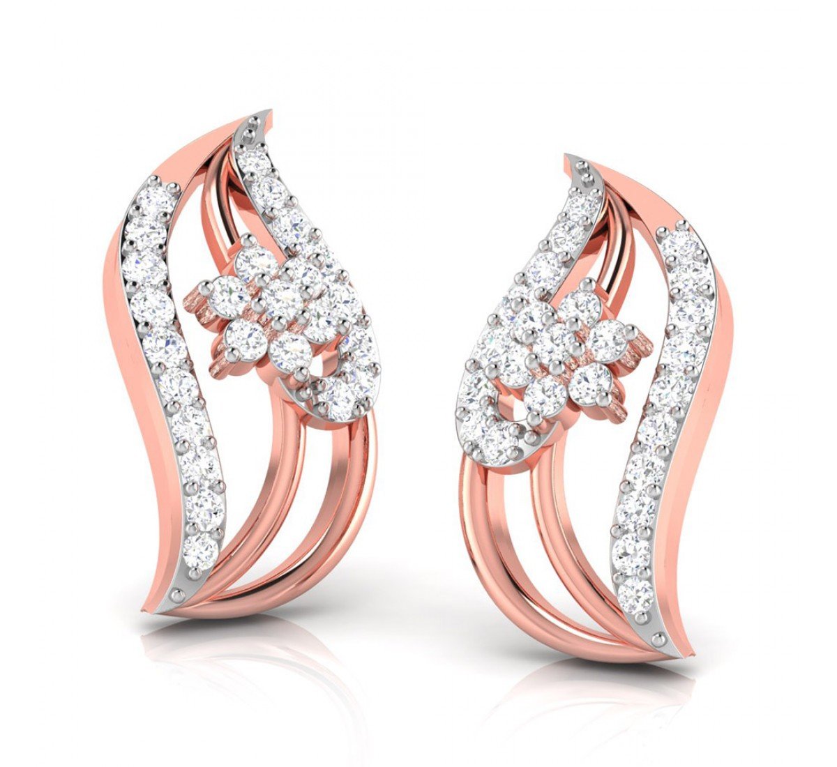 Falling Crest Diamond Earrings