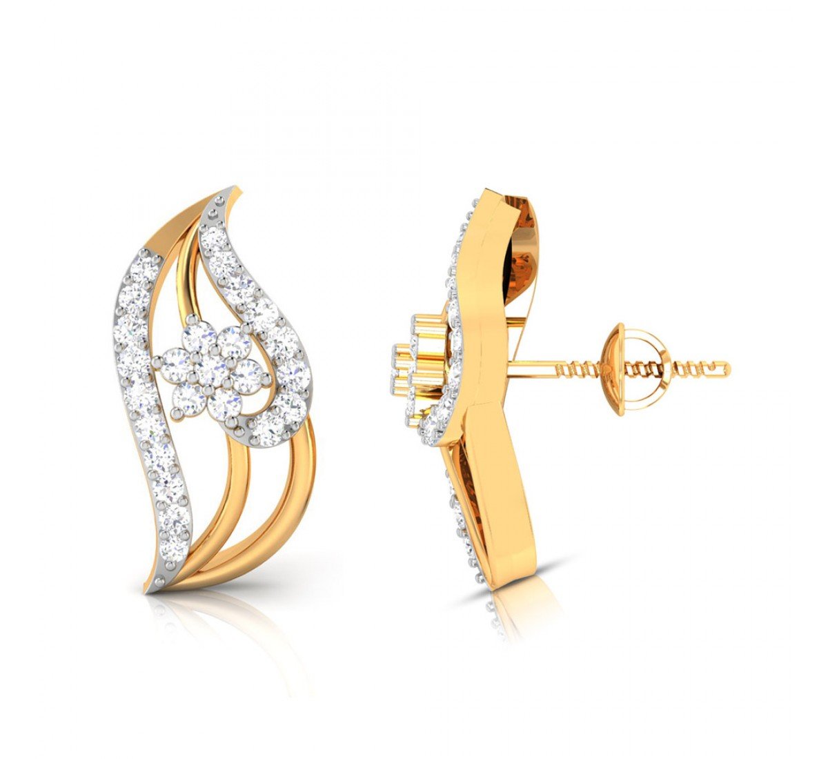 Falling Crest Diamond Earrings