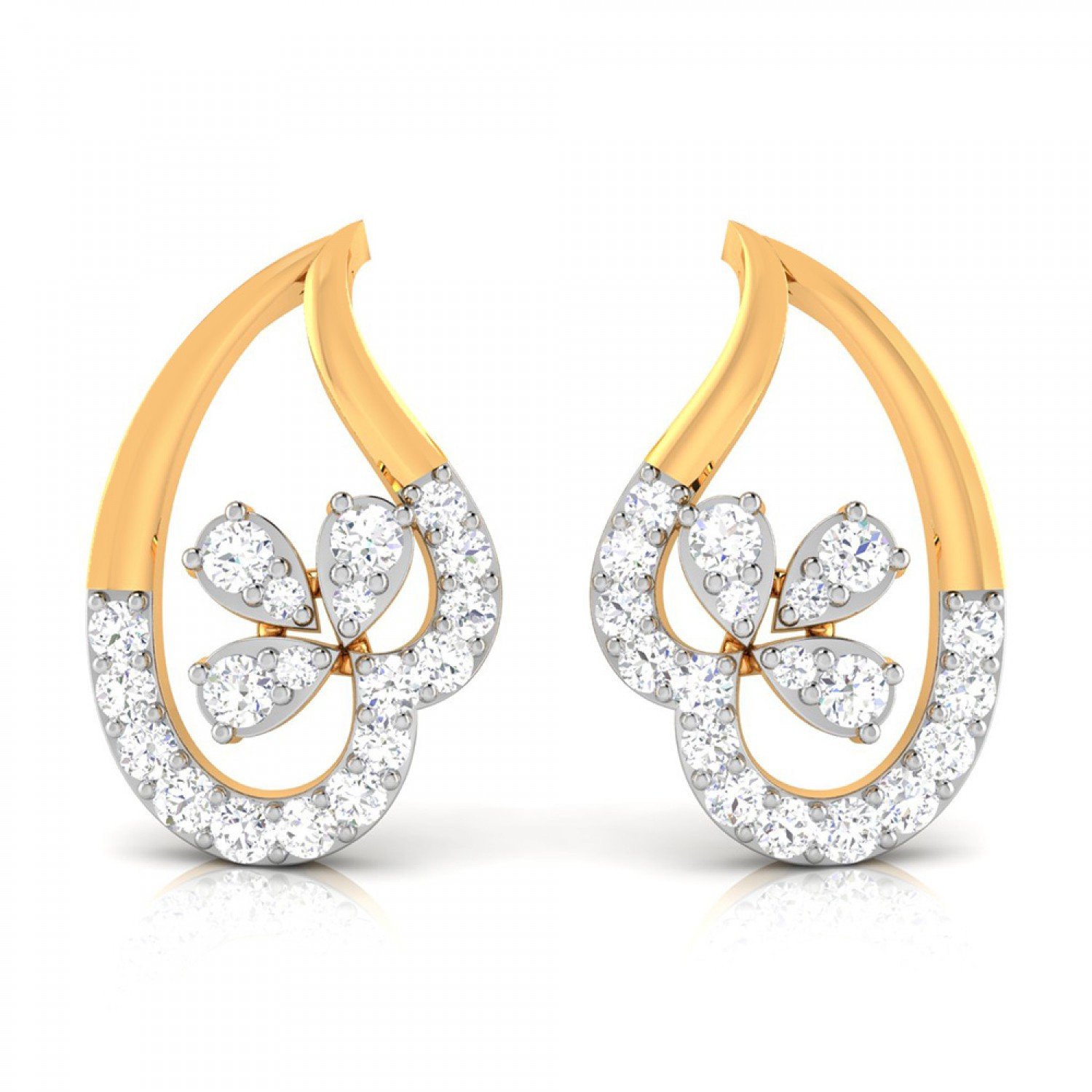Glazing Flame Diamond Earrings