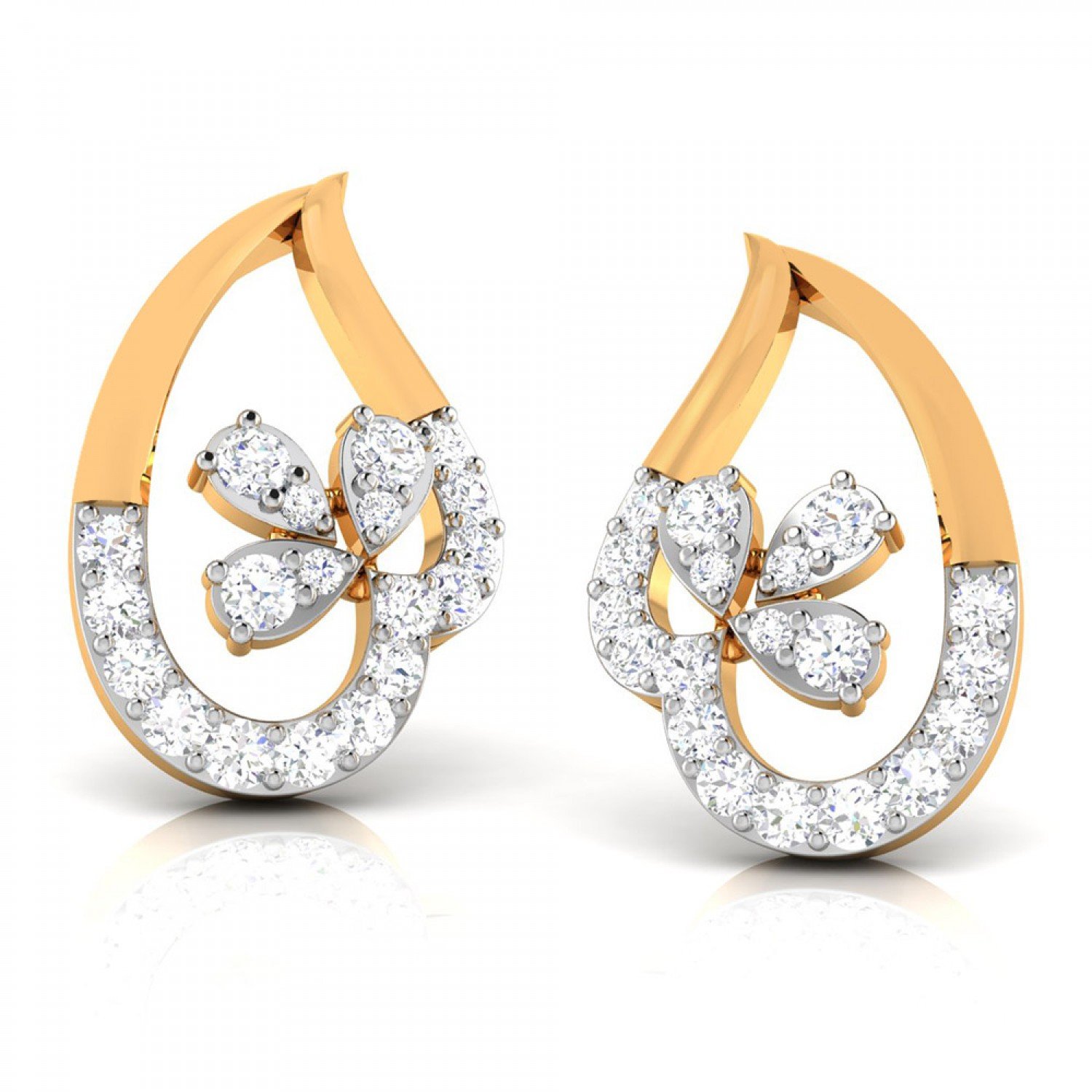 Glazing Flame Diamond Earrings