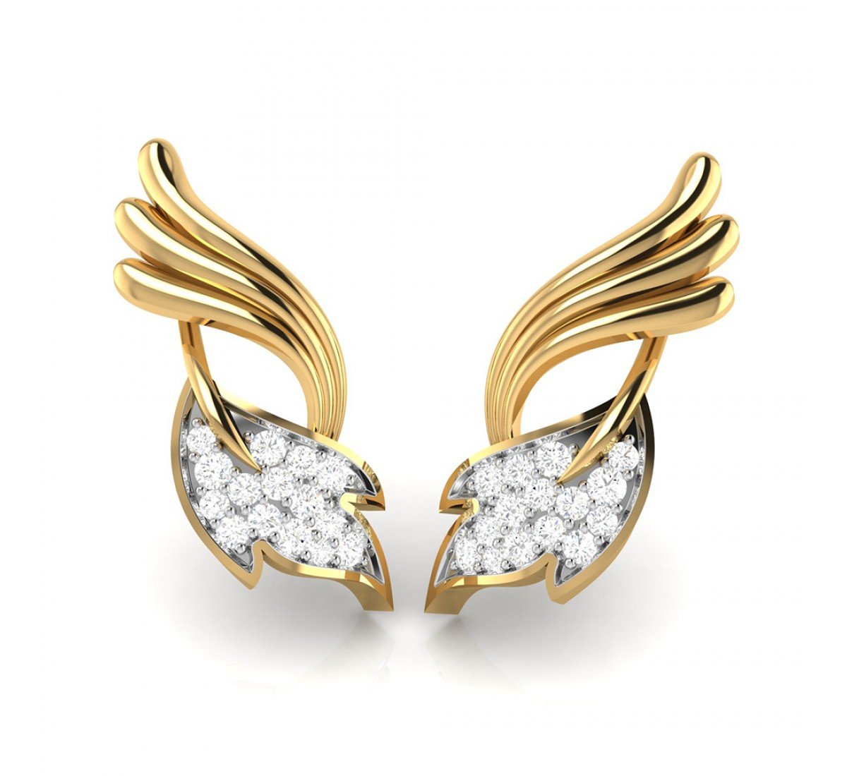 Ovate Cutout Diamond Earrings