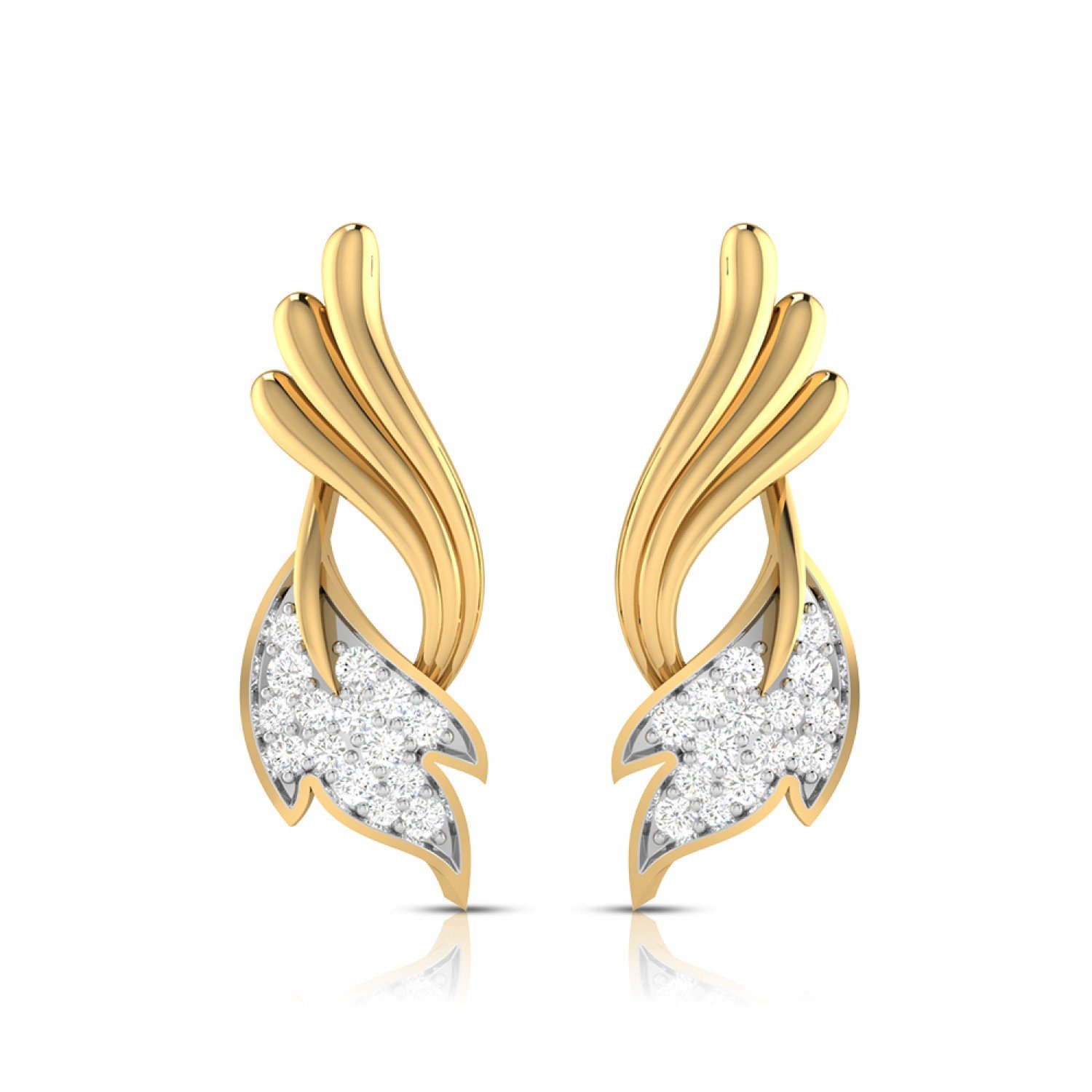 Ovate Cutout Diamond Earrings