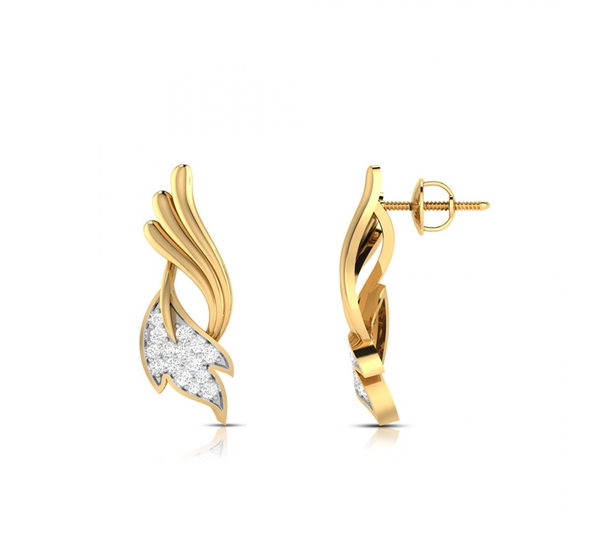 Ovate Cutout Diamond Earrings