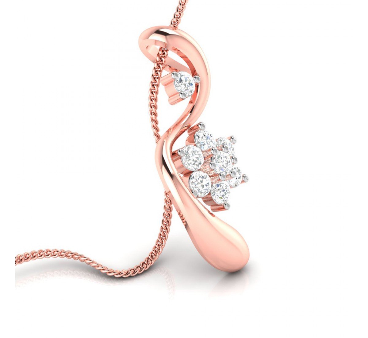 Spiral Cutout Diamond Pendant