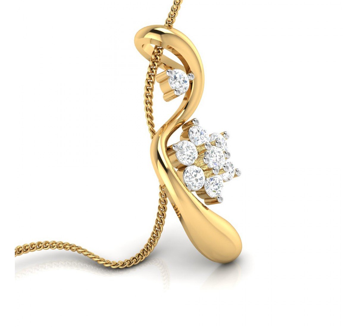 Spiral Cutout Diamond Pendant