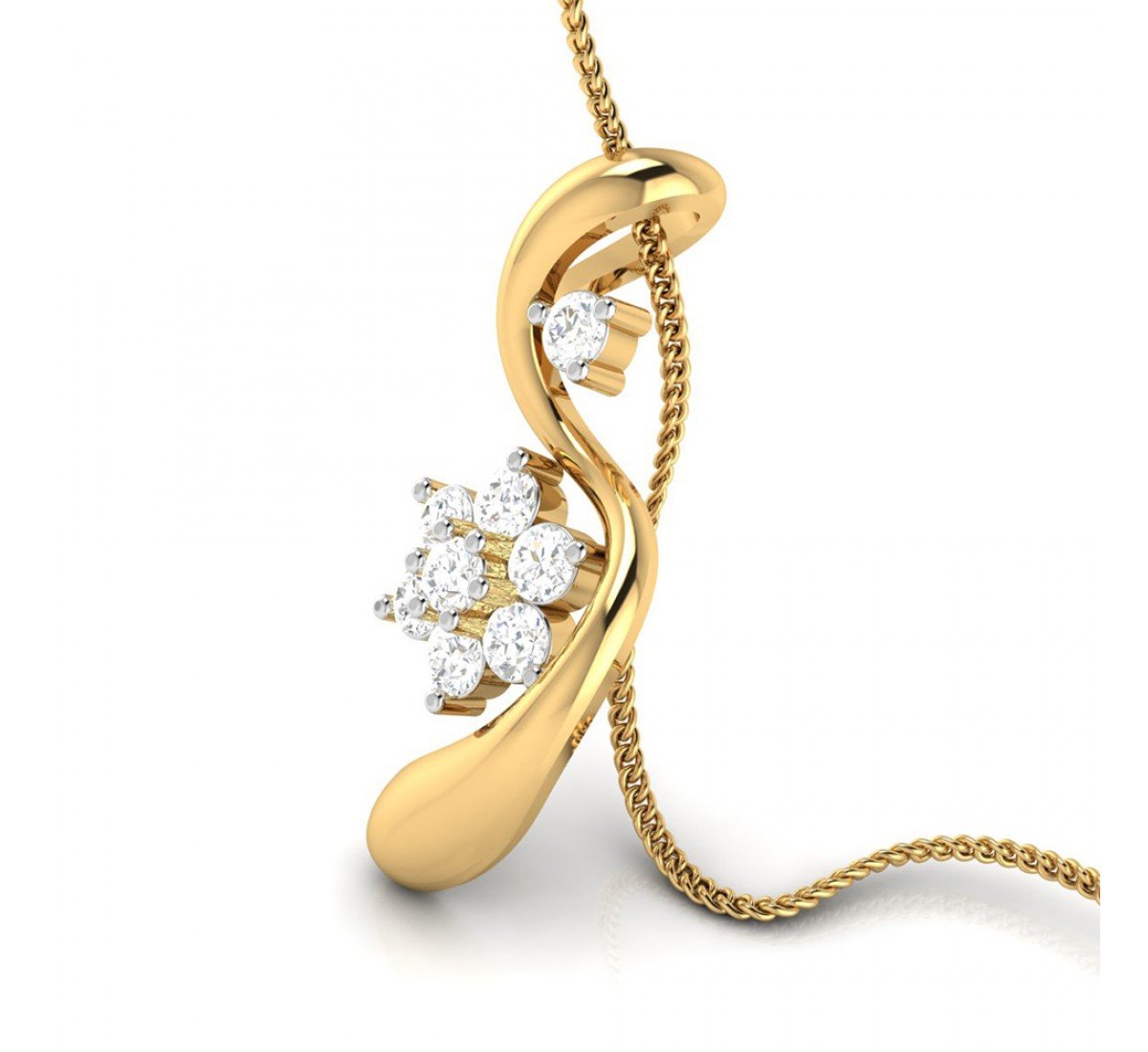 Spiral Cutout Diamond Pendant