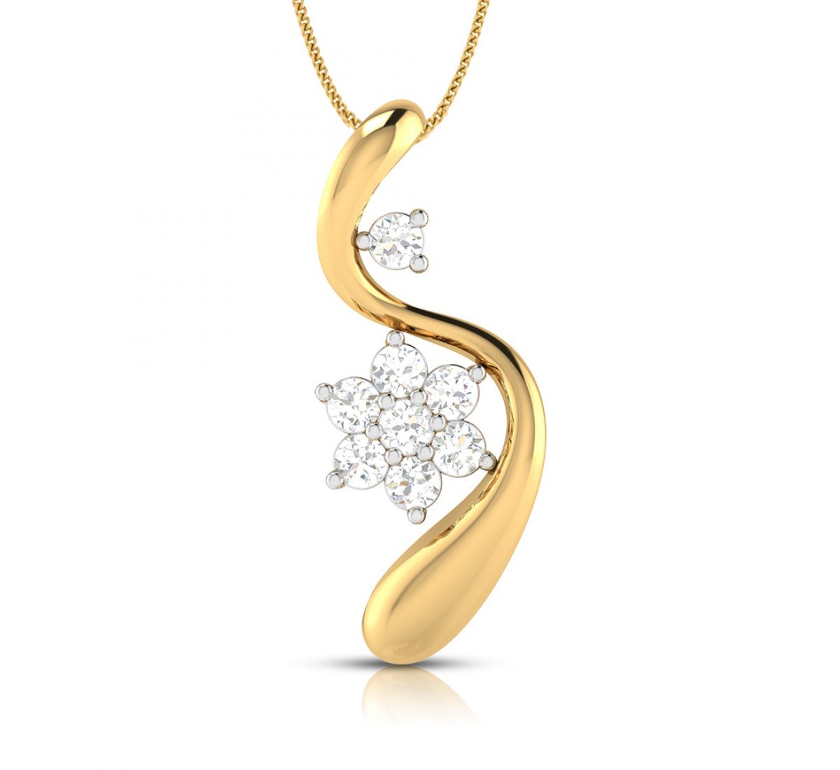 Spiral Cutout Diamond Pendant