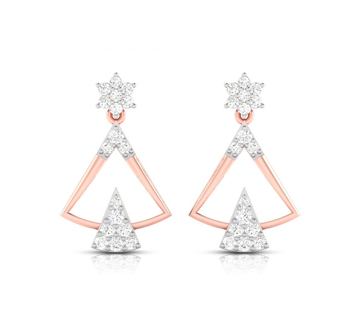 Floral Stud Diamond Earrings