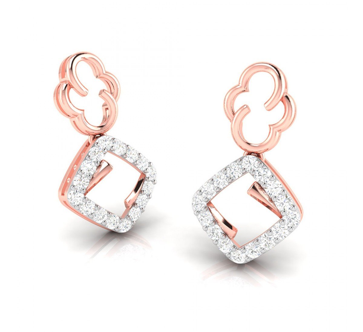 Contra Drop Diamond Earrings