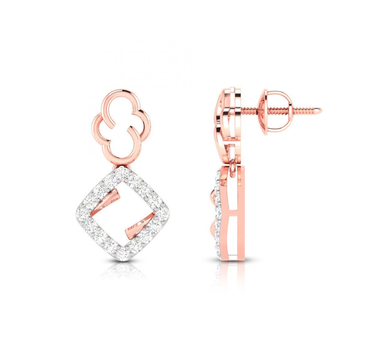 Contra Drop Diamond Earrings