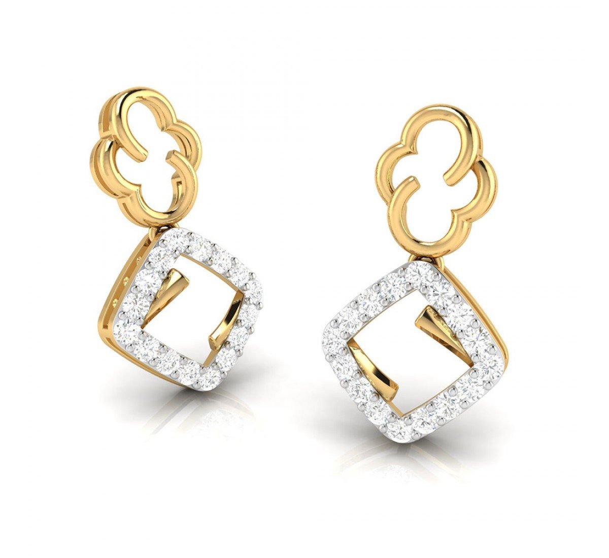 Contra Drop Diamond Earrings
