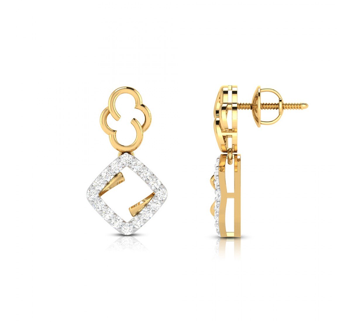 Contra Drop Diamond Earrings