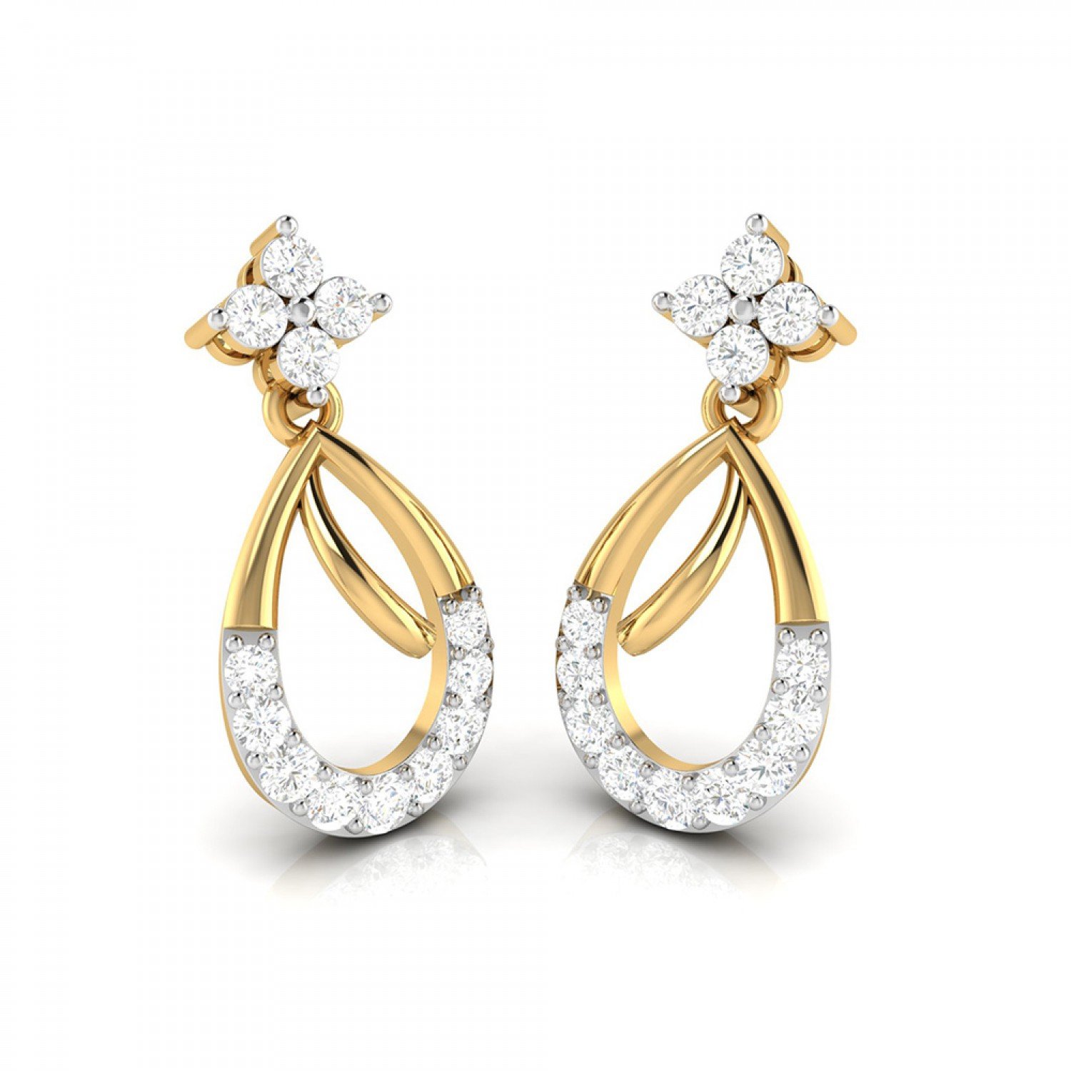 Edgy Drop Diamond Earrings