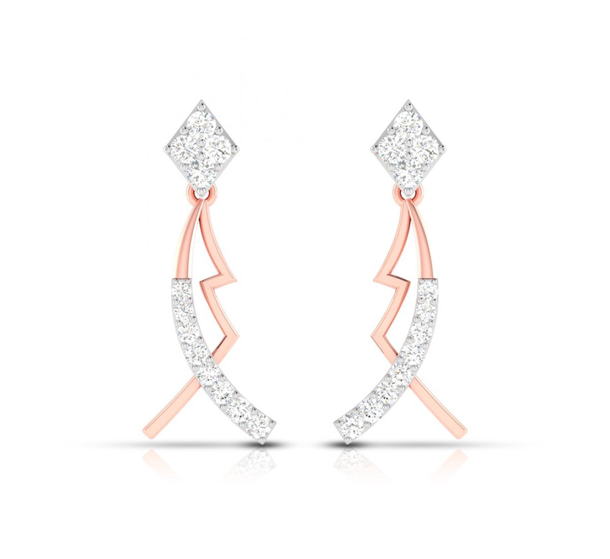 Swirl Floral Diamond Earrings