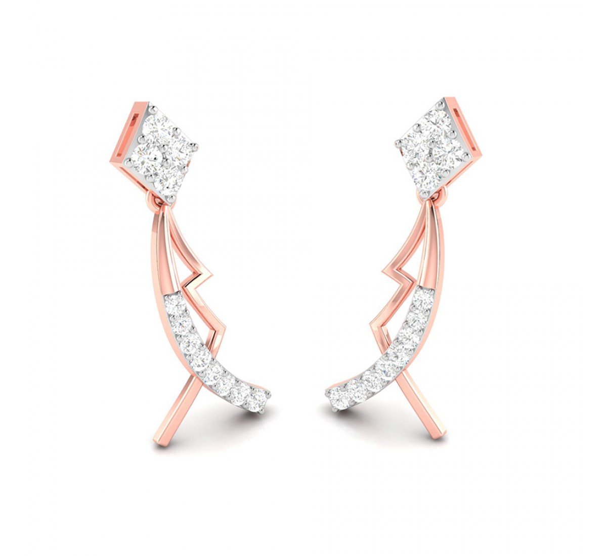 Swirl Floral Diamond Earrings