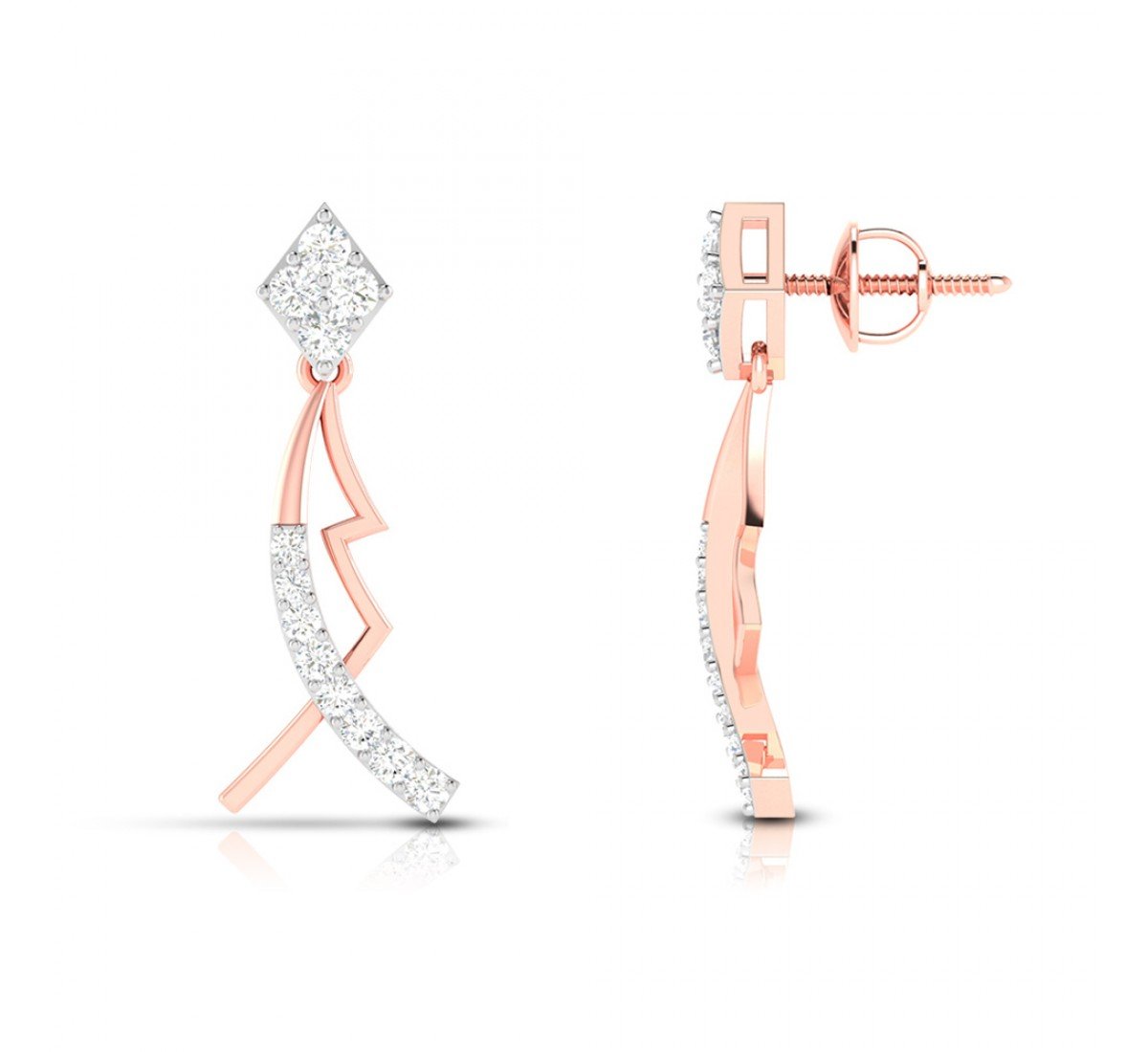 Swirl Floral Diamond Earrings