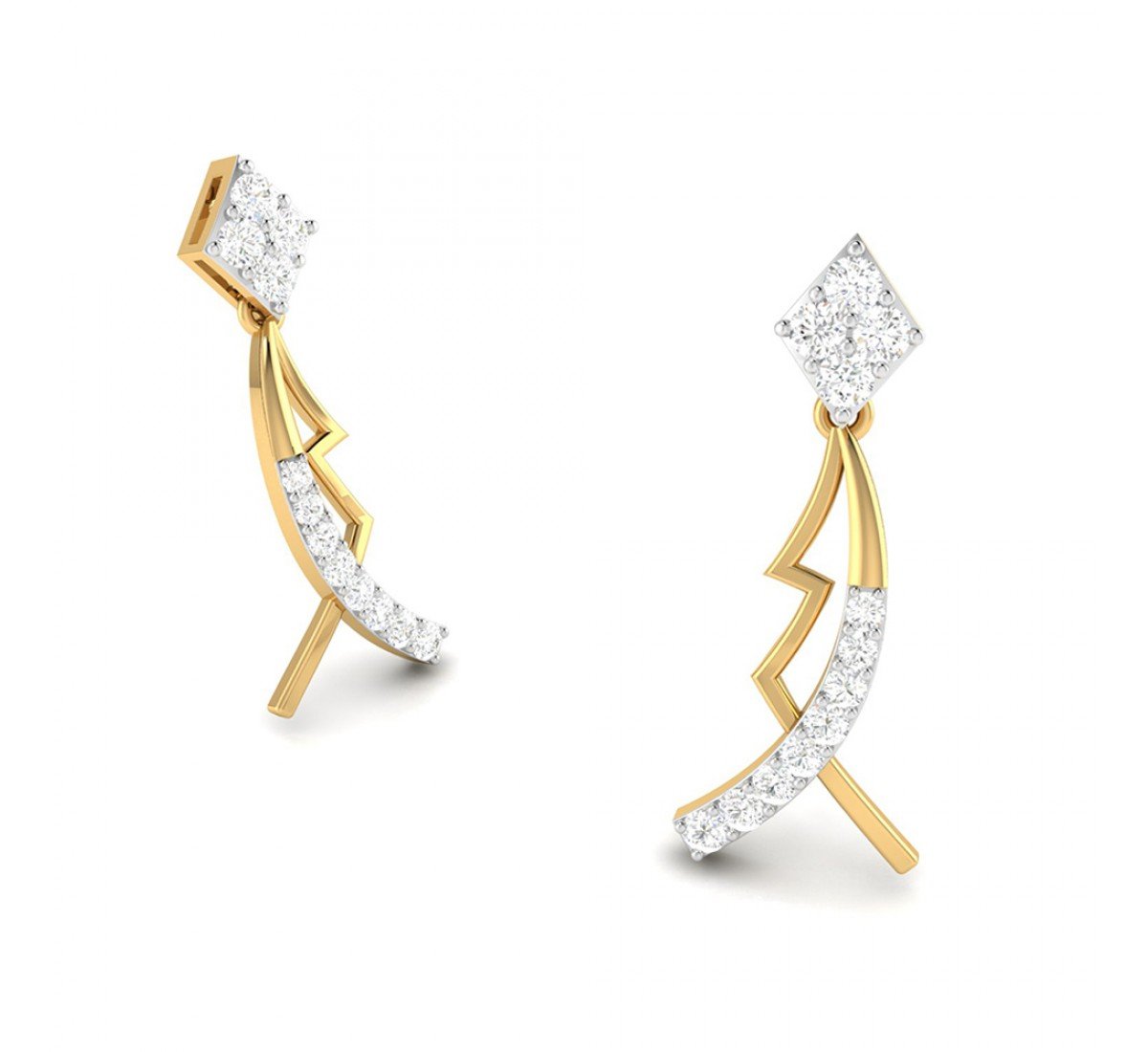 Swirl Floral Diamond Earrings